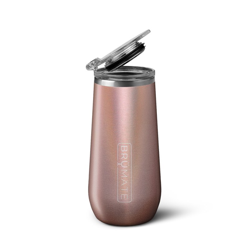 Champagne Flute | Glitter Rose Gold | 12oz I0